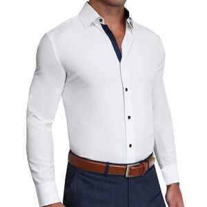 State & Liberty The Springer Shirt Mens Large White Navy Accents Limited Edition